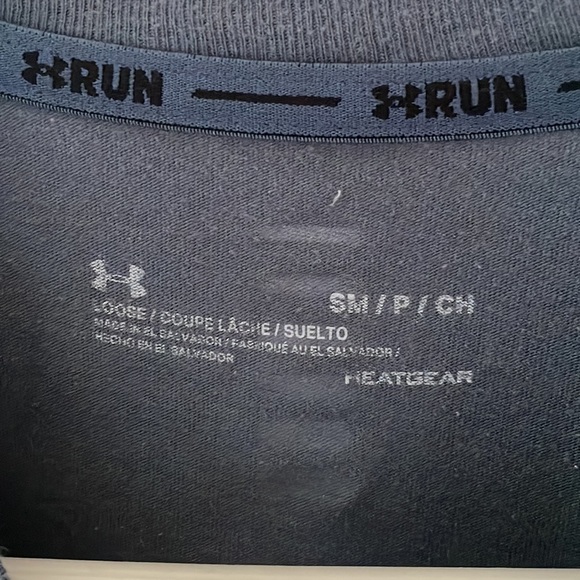 Under Armour Women Funny Running T-Shirt Blue Front Back Design Reflective S - Picture 3 of 5